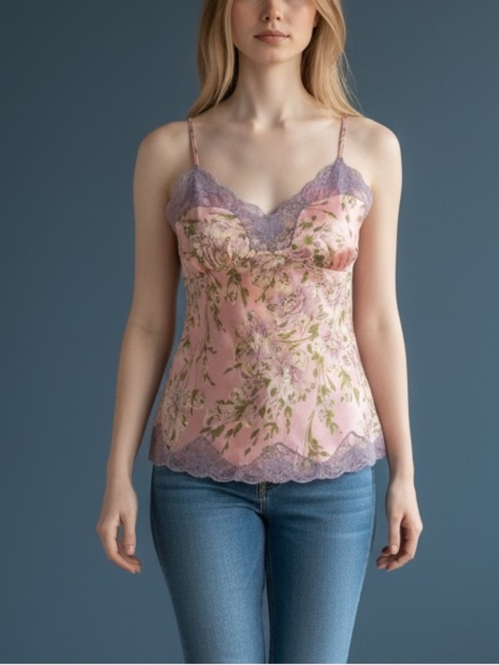 Gold Hawk 💯 silk Blossom Pink cami